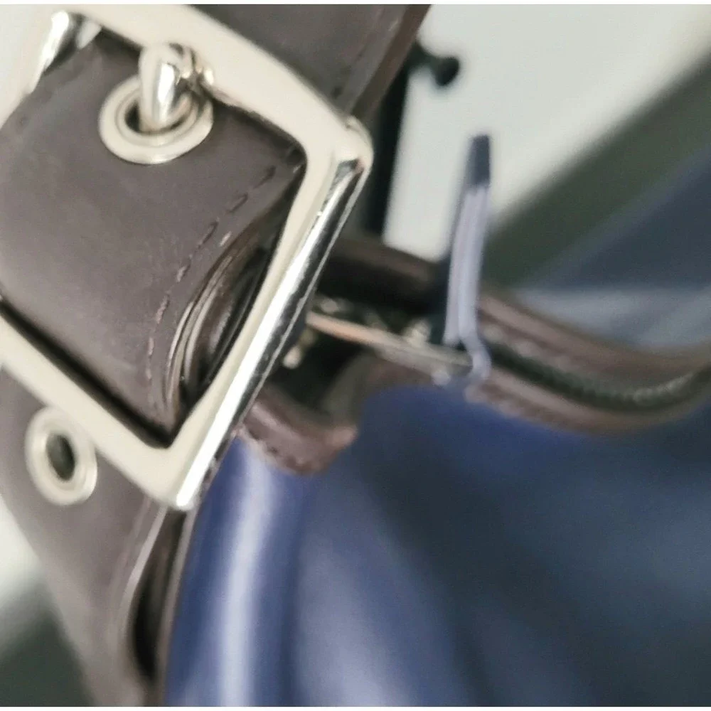 COACH / Colorblock Bucket Bag H-1220-19979 • Navy / Pink / Brown Leather